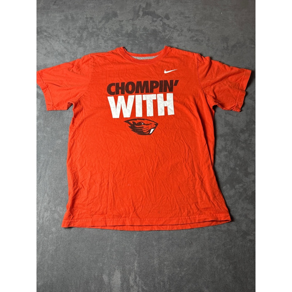 Nike Oregon State Beavers T-Shirt Mens XL Orange Chompin With Benny Beaver Logo